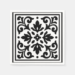 Servilleta De Papel Ironlace Negro y Blanco Vintage 