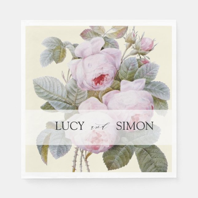 Servilleta De Papel Isabella, elegantes Rosas de la época (Anverso)