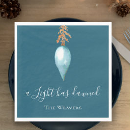 Servilleta De Papel Isaiah 9:2 Navidades cristianos de color azul