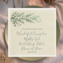 Isaiah 9:6 Elegantes Navidades únicos de pino verd