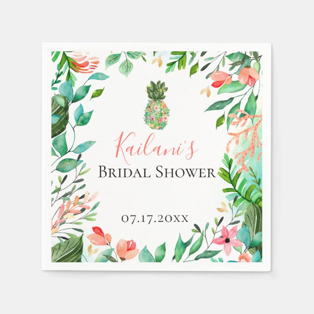 Servilleta De Papel Isla Botánica Pineapple Personalizada (Anverso)