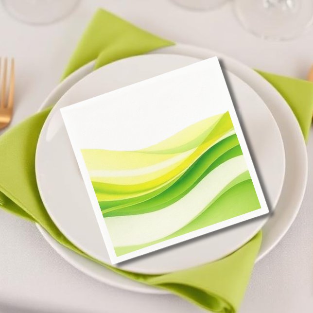 Servilleta De Papel Isla Citrus Verde y Amarillo (Island Citrus Green and Yellow Napkins)