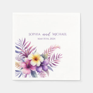 Servilleta De Papel Isla de acuarela Romance-Boda-Napkins