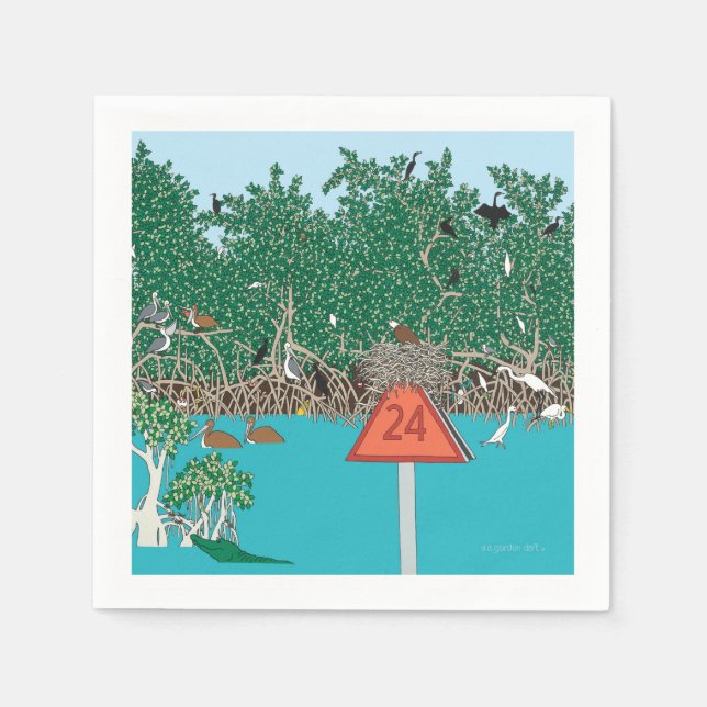 Servilleta De Papel Isla de Manglar Tropical (Anverso)