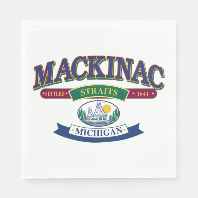 Servilleta De Papel Isla Mackinac Michigan (Anverso)