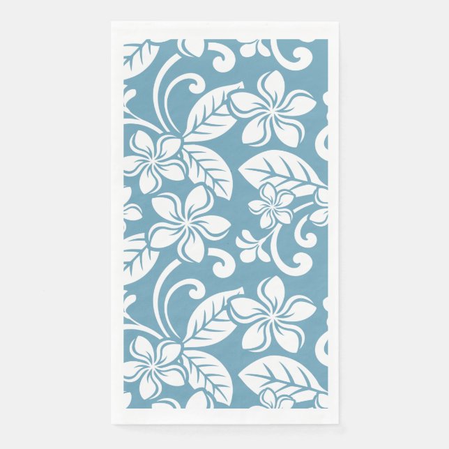 SERVILLETA DE PAPEL ISLA PLUMERIA (AZUL PIZARRA) (Anverso)