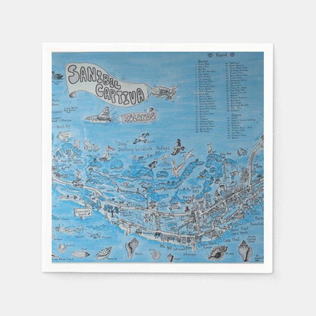 SERVILLETA DE PAPEL ISLA SANIBEL CAPTIVA FLORIDA (Anverso)