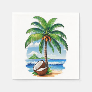 Servilleta De Papel Isla Tropical de Árbol de Coco
