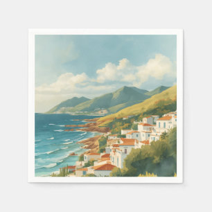 Servilleta De Papel Islas Baleares Vintage Riviera Francesa Viaje