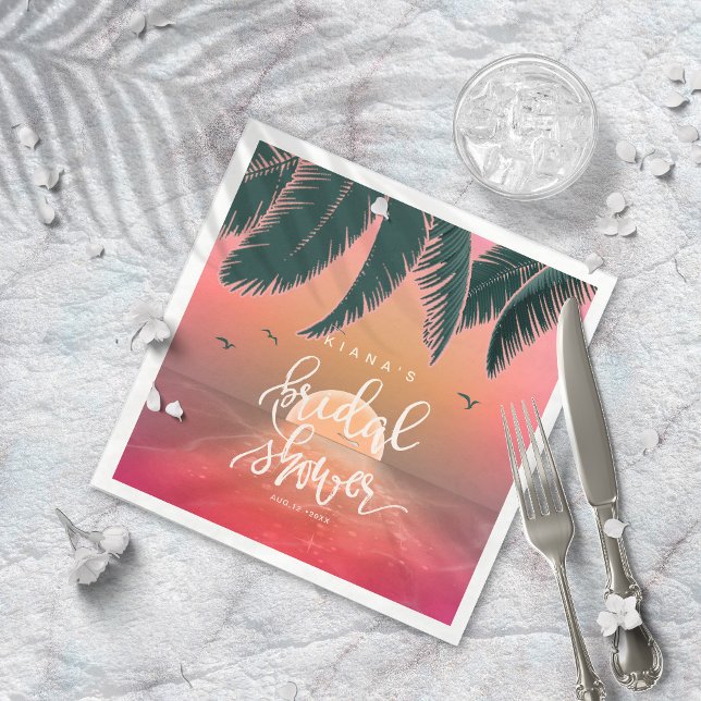 Servilleta De Papel Isle Tropical Sunrise Bridal Shower Pink ID581 (Subido por el creador)