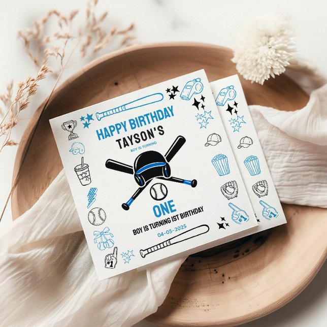 Servilleta De Papel It’s Game Time Baseball 1st Birthday – Fun Kids  (It’s Game Time Baseball 1st Birthday – Fun Kids Napkins
)