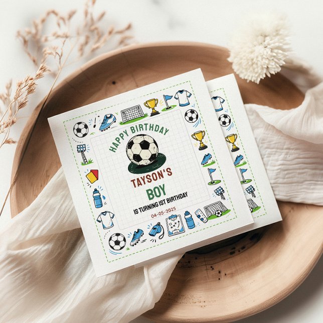 Servilleta De Papel It’s Game Time Soccer 1st Birthday – Fun Kids  (It’s Game Time Soccer 1st Birthday – Fun Kids Napkins
)