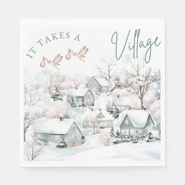 Servilleta De Papel it takes a village napkins (Anverso)