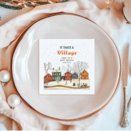Servilleta De Papel It Takes a Village Winter Baby Shower Napkins