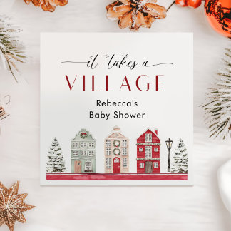 Servilleta De Papel It Takes a Village Winter Christmas Baby Shower
