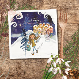 Servilleta De Papel It Takes a Village Winter Fairy Girl Baby Shower 