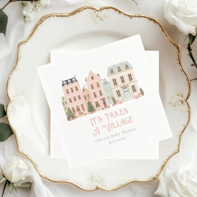 Servilleta De Papel It Takes a Village Winter Whimsical Baby Shower (Subido por el creador)