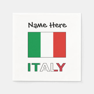 Servilleta De Papel Italia y bandera italiana con tu nombre