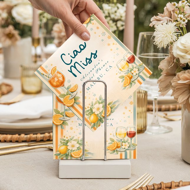 Servilleta De Papel Italian Aperitivo Citrus Ciao Miss Bridal Shower (Subido por el creador)