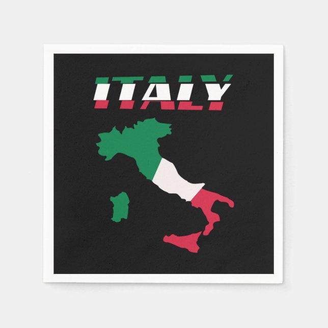 Servilleta De Papel Italy Map Italian Italia (Anverso)