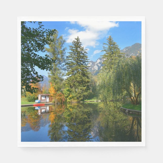 Servilleta De Papel Itillo del estanque de otoño (Anverso)