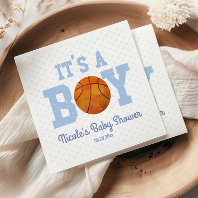 Servilleta De Papel It's a Boy! Baby Shower de baloncesto azul (Subido por el creador)