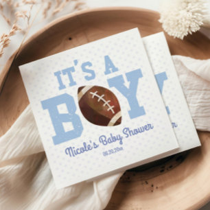 Servilleta De Papel It's a Boy! Baby Shower de fútbol azul