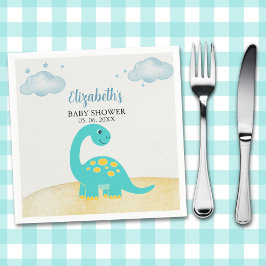 Servilleta De Papel It's a Boy, Cute Watercolor Dinosaur Baby shower