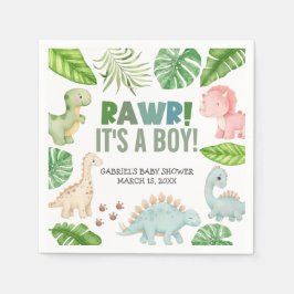 Servilleta De Papel It's a Boy Dinosaur Baby Shower