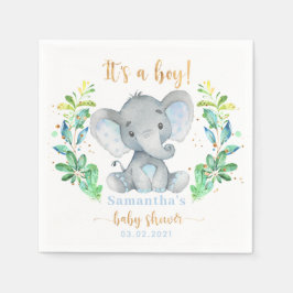 Servilleta De Papel It's a Boy! Elephant Baby Shower Napkins