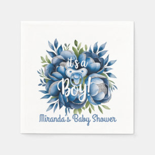 Servilleta De Papel It's a Boy! Pacificador pintado y Baby Shower Peon