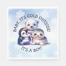 Servilleta De Papel It's a Boy | Polar Arctic Winter Baby Shower