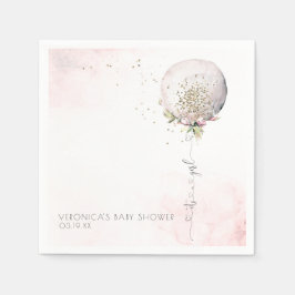 Servilleta De Papel It's a Girl | Baby Shower personalizado en globo