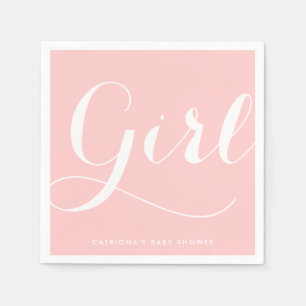 Servilleta De Papel It's a Girl   Napkin de papel Baby Shower manuscri