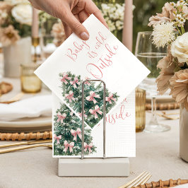 Servilleta De Papel It's Cold Outside Winter Pink Bow Girl Baby Shower