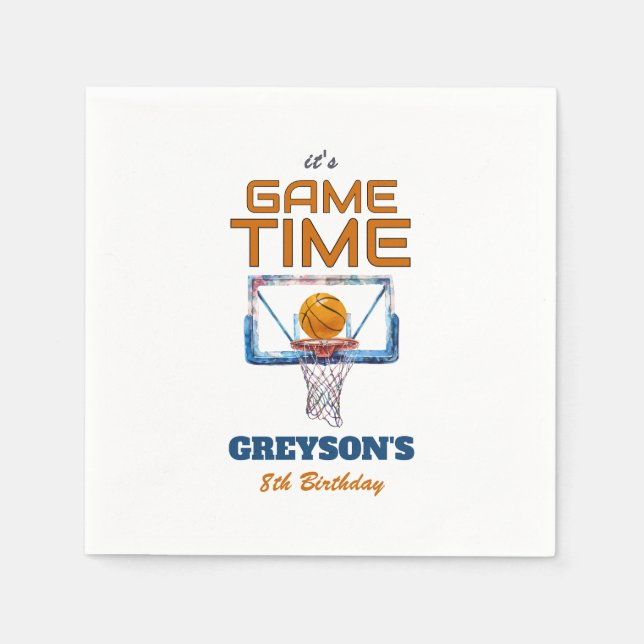 Servilleta De Papel It's Game Time Any Age Birthday (Anverso)