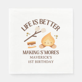 Servilleta De Papel It's S'more Fun to Be One Kids 1st Birthday 