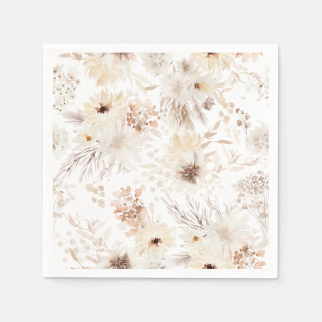 Servilleta De Papel Ivory Boho Floral (Anverso)