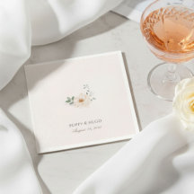 Ivory Cream | Servilletas de boda florales chic