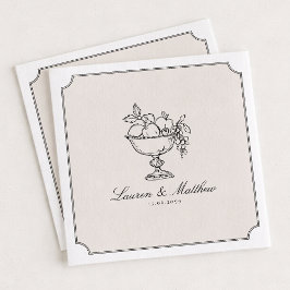 Servilleta De Papel Ivory Fruit Bowl Double Frame Wedding Napkins