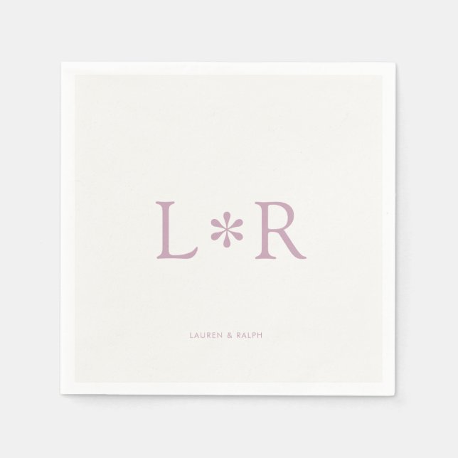 Servilleta De Papel Ivory & Lilac | Stylish Modern  (Anverso)