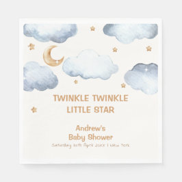 Servilleta De Papel Ivory Moon Stars Twinkle Boy Baby Shower
