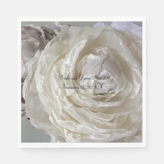 Servilleta De Papel Ivory Peony Boda (Anverso)