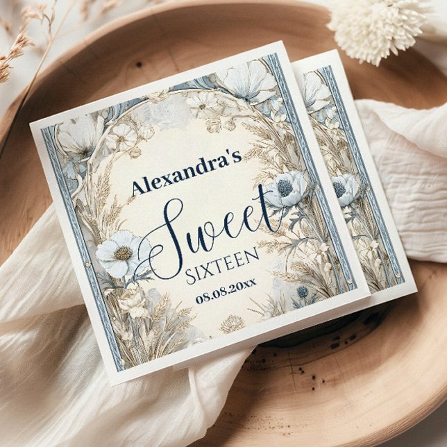 Servilleta De Papel Ivory Wildflower Art Nouveau Sweet Sixteen (Subido por el creador)