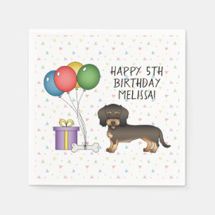 Servilleta De Papel Jabalí Perro Salchicha de Pelo Rizado - Cumpleaños