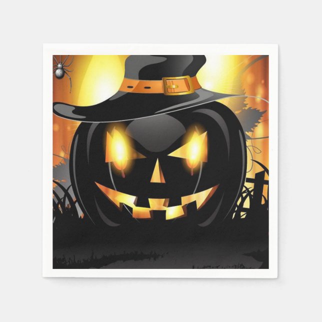 Servilleta De Papel Jack-o-Lantern (Anverso)