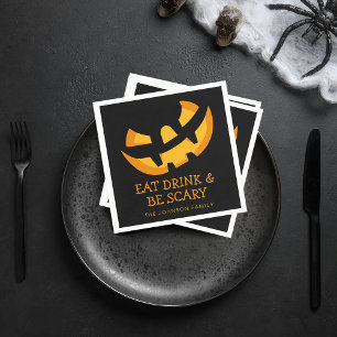 Servilleta De Papel Jack-O-Lantern Come Bebe y Sé Espantoso
