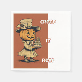 Servilleta De Papel Jack o Lantern en Naranja