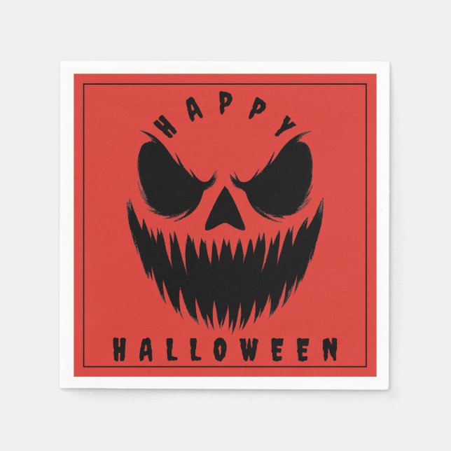 Servilleta De Papel Jack-O’-Lantern Feliz Halloween (Anverso)