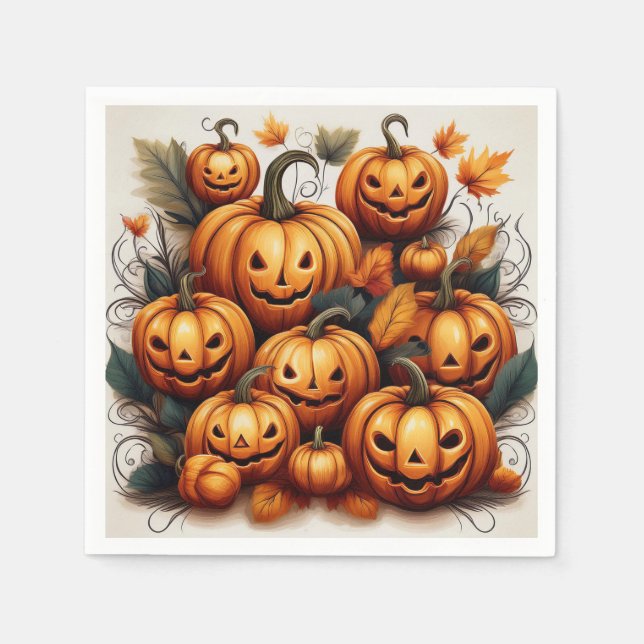Servilleta De Papel Jack O Lanterns (Anverso)
